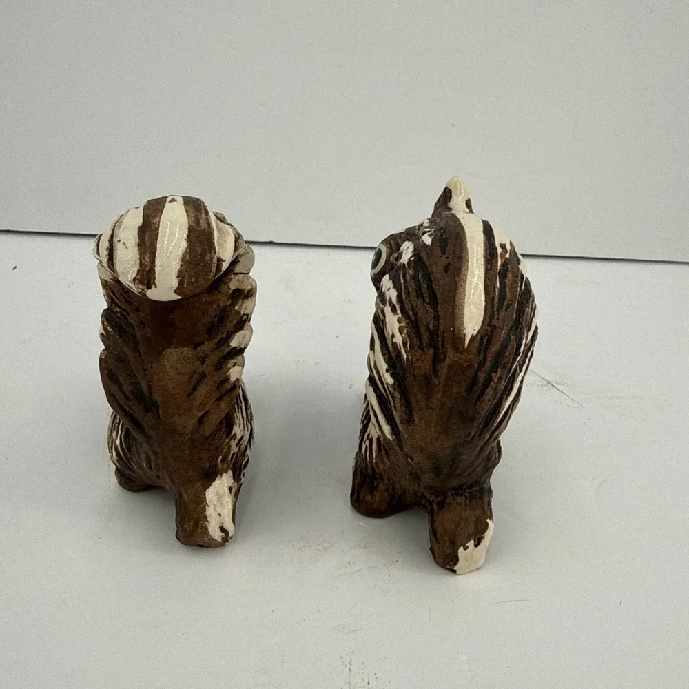Vintage 1950's Brown Squirrel Animal US Ceramic Pottery Salt & Pepper Shaker Set